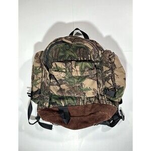 Vintage Cabela’s Hiking Hunting Camouflage BackPack Woodland Green Bag USA Made